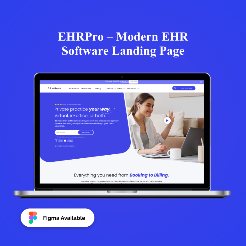 EHRPro – Modern EHR Software Landing Page