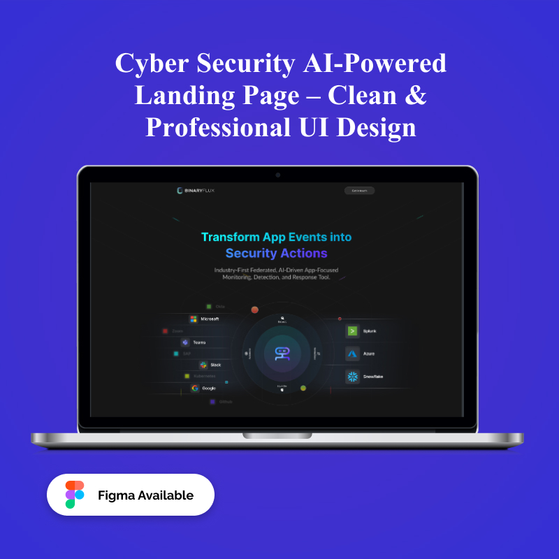 Cyber Security AI-Powered Landing Page – Clean & Professional UI Design