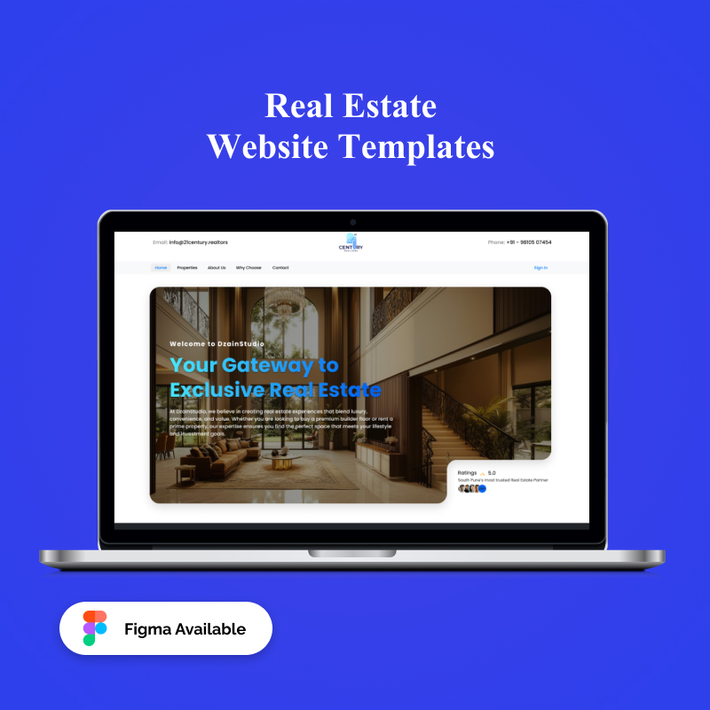 🔗 https://21stcenturyrealtors.com/ Customizable Real Estate Figma Templates