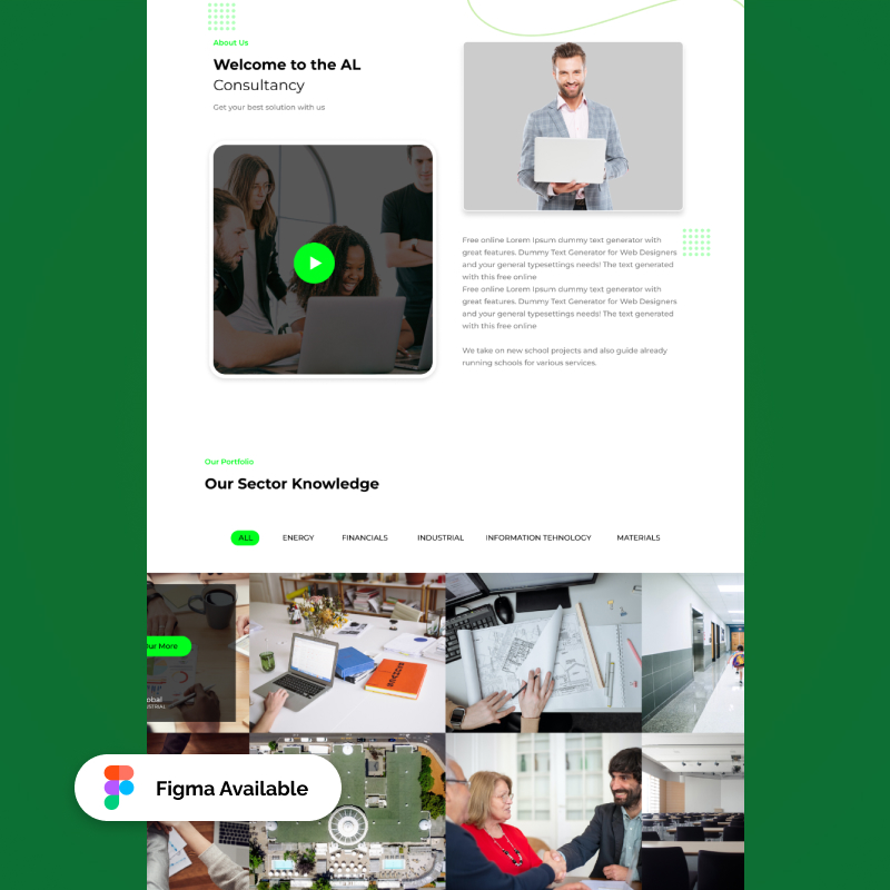 Premium Consultancy Website Template – Figma