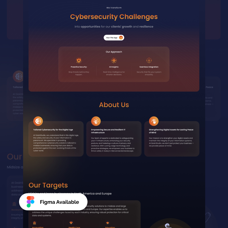 Cybersecurity Landing Page Figma Templates